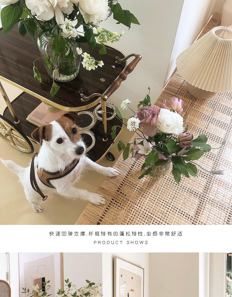 ins实木藤编长凳白蜡木换鞋凳真藤凳子板凳长茶几真藤民宿床尾凳详情9