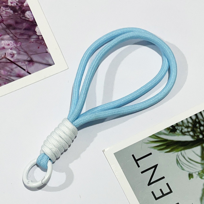 手机挂绳短款拼色打结编织挂绳毛绒钥匙扣编织挂绳防丢吊绳15CM详情7