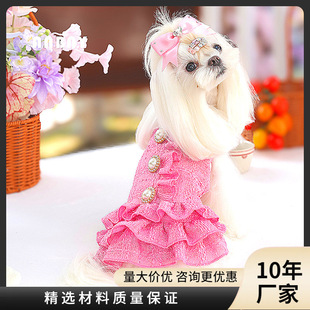 安贝妮高级感宠物衣服高定狗狗碎花泰迪小型犬茶话会小狗公主裙详情5