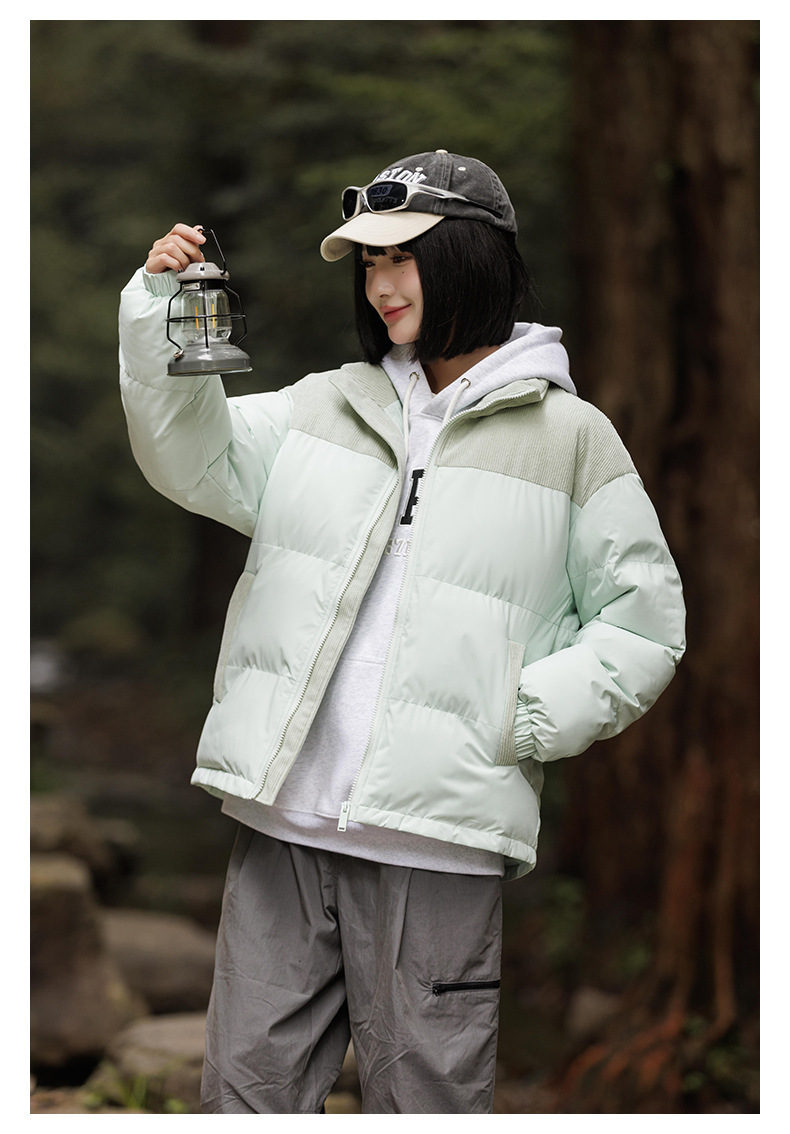 New winter fleece cotton-padded jackets for both men and women, thickened and warm cotton-padded jackets, couple bread jackets, and trendy color-blocked cotton-padded jackets pic 8