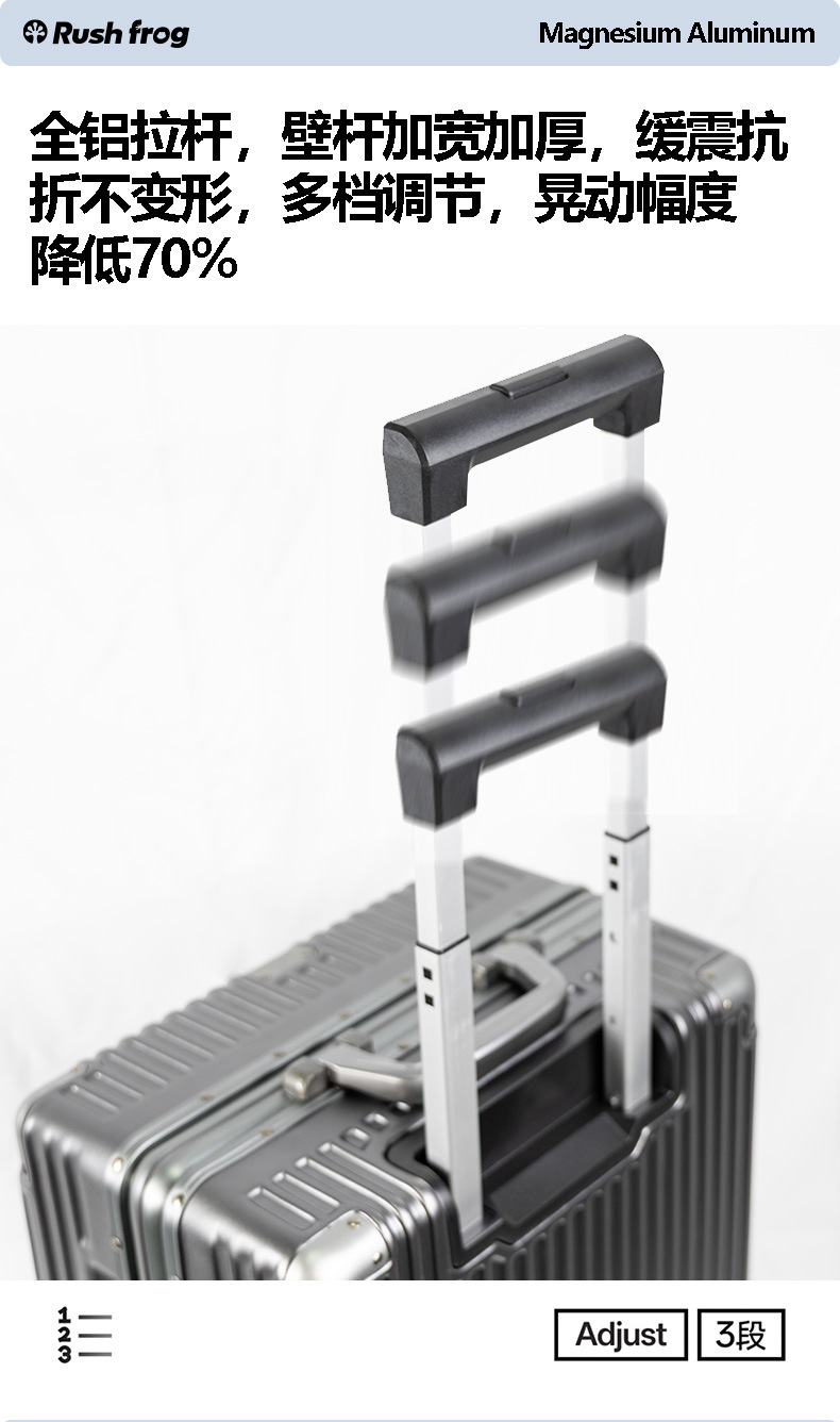 20-inch swivel wheel carry-on suitcase, 2025 new aluminum frame suitcase, TSA password lock, suitcase with handle pic 12