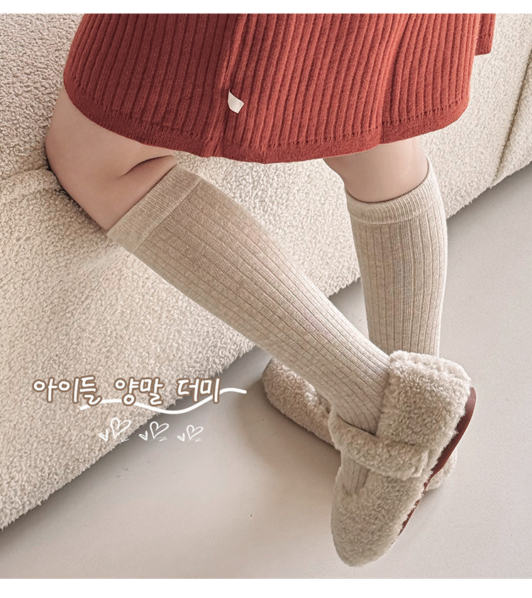 新款秋冬女童小腿袜无骨中筒袜精梳棉春秋儿童袜子长筒袜韩版纯色详情9