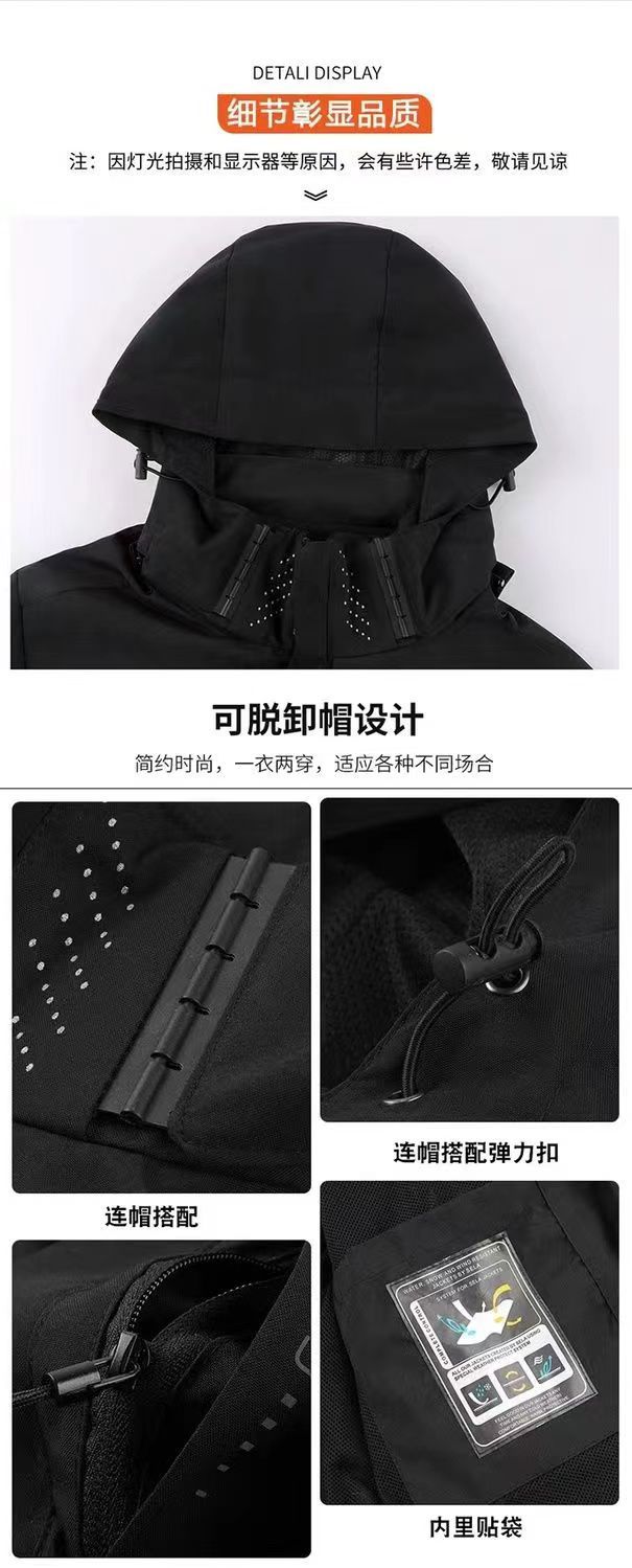 This is a trendy American-style windproof and waterproof couple jacket for men and women, suitable for outdoor casual sports in autumn and winter. The jacket is loose pic 7