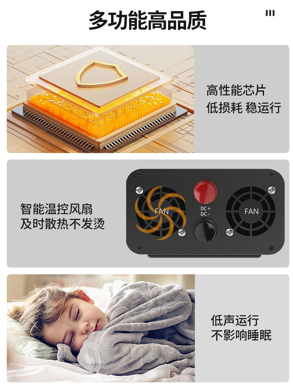 旭缘xuyuan纯正弦波逆变器12v/24v转110v太阳能美规转换器3600W详情14