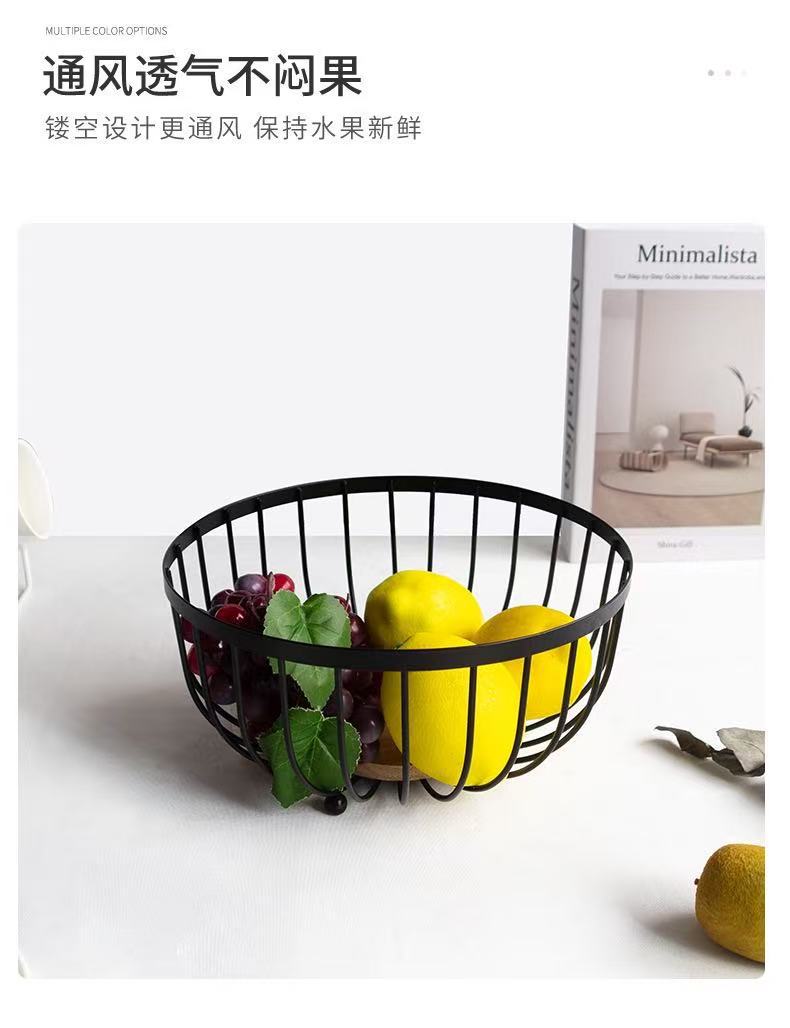 欧式现代茶几零食收纳篮糖果水果篮简约铁艺果蔬水果盘桌面装饰详情8