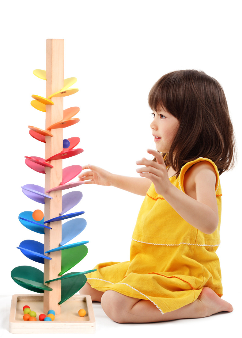 cpc木质彩虹音乐树大号拼插花瓣滚珠趣味组装宝宝积木玩具儿童早教益智启蒙彩色拼搭详情6