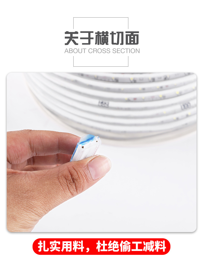 现货36V灯带LED楼梯扶手塔吊隧道工地户外工程灯2835超长包胶灯条详情7