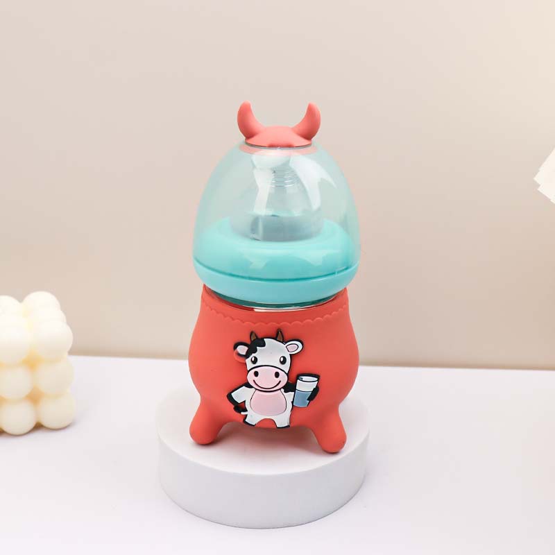 新生婴儿用牛牛玻璃奶瓶0-6个月防呛奶仿母乳奶嘴防吐奶初生儿详情7