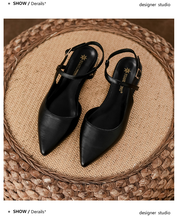 女鞋夏季女2025法式不累脚单鞋舒适平底气质后空包头凉鞋女时尚详情29