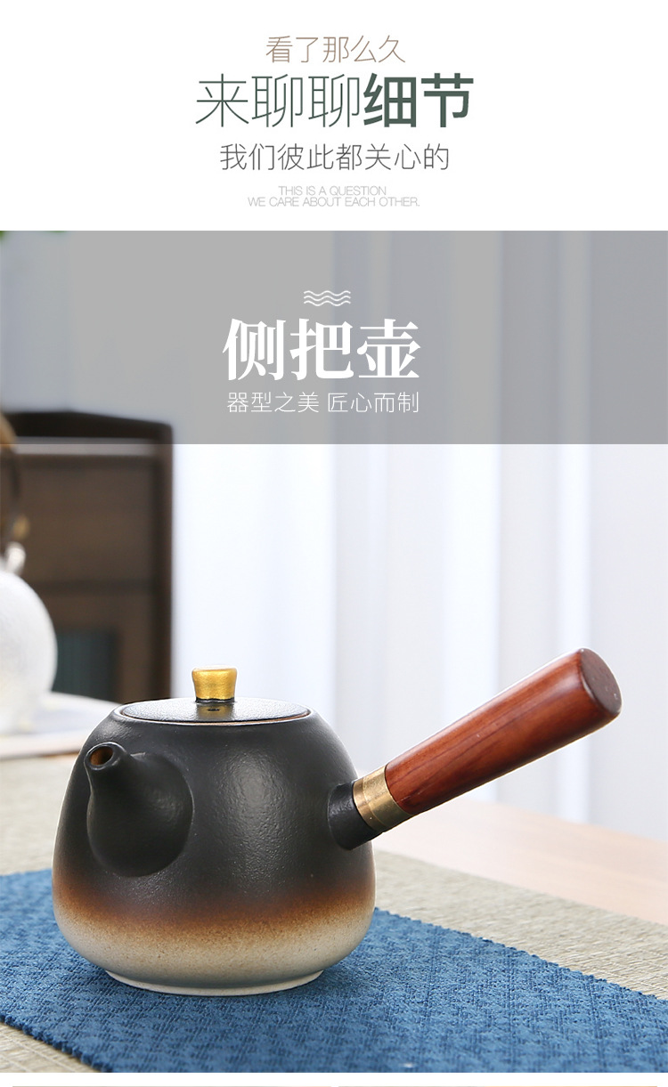 Travel portable black ceramic kung Fu tea set, Japanese teapot and tea cup gift, company opening souvenir pic 8