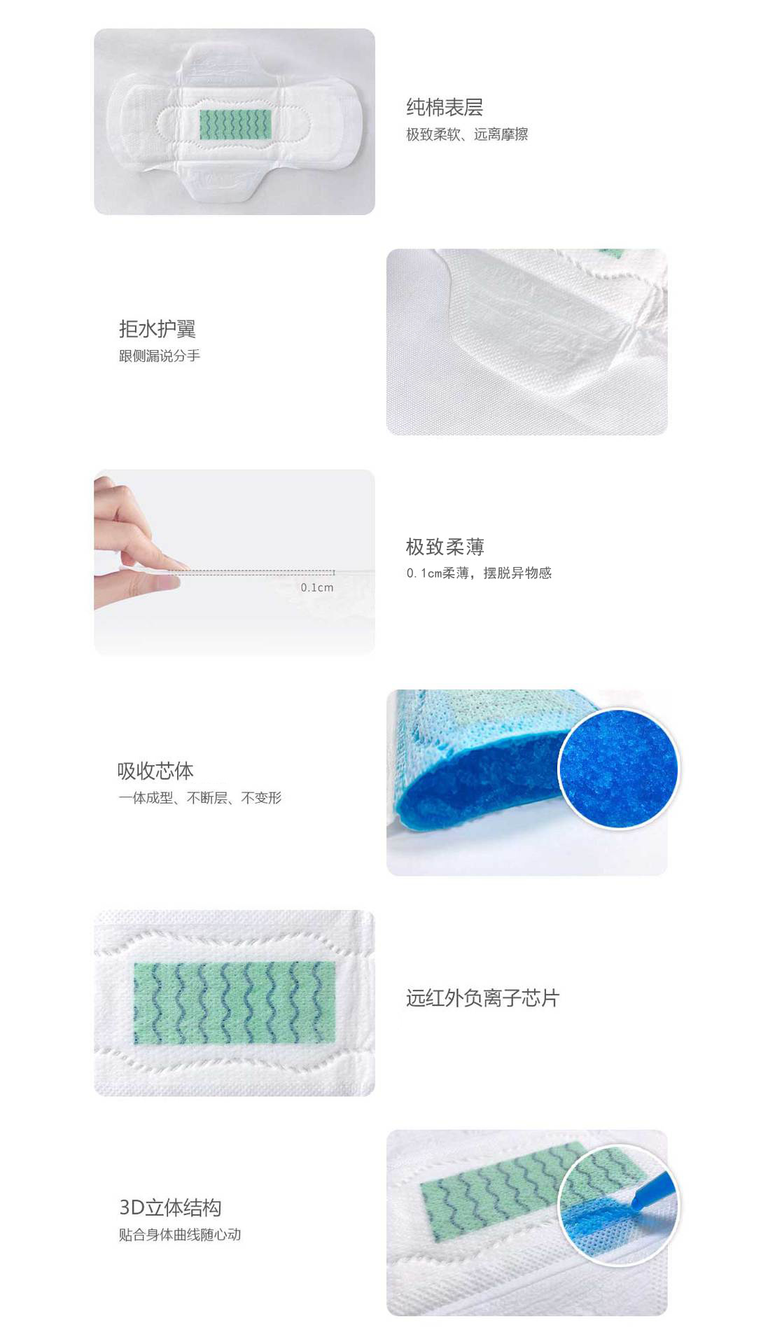 外贸贴牌加工卫生巾护垫厂家女性姨妈巾国内自主品牌定制OEM详情3