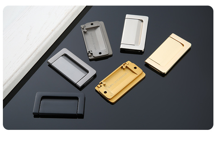 Modern and simple home decoration: Hidden cabinet door handles, zinc alloy multi-color thickened drawer door hidden handles pic 17