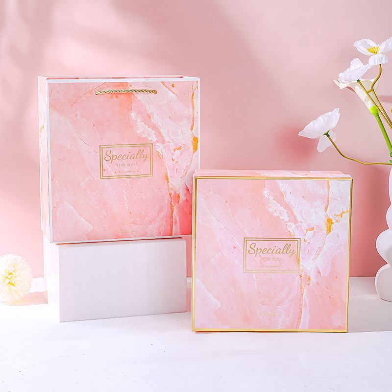 方形大理石情人节礼盒生日礼物包装盒结婚伴郎伴娘伴手礼礼盒批发详情11
