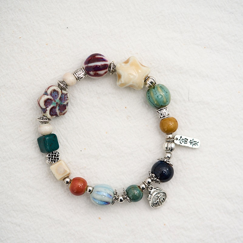 2024景德镇陶瓷手链女生小饰品古风串珠民族风新中式森系学生手串详情5