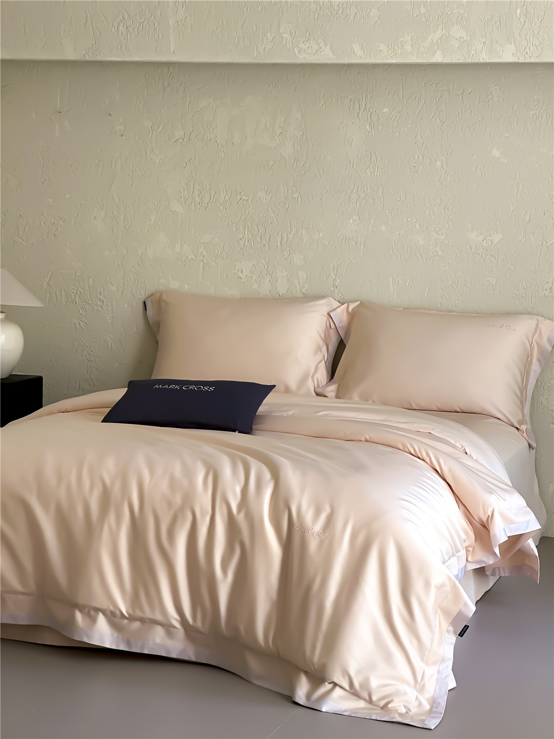 Minimalist style 100-count ultra-fine denier Tencel cotton four-piece set, high-end and silky smooth naked sleeping grade bedding pic 32