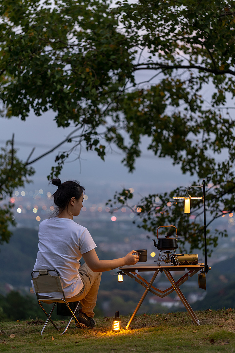 Outdoor aluminum alloy wooden handle teapot, camping kettle, boiling water teapot, camping picnic kettle, portable coffee kettle pic 13