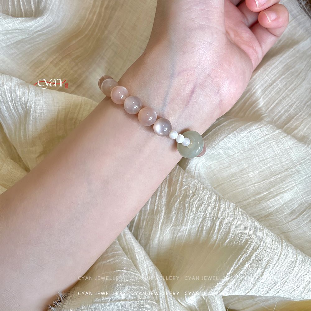 松雪院绢原创天然简约太阳石气质冷淡风手串小众法式复古感仙女详情5