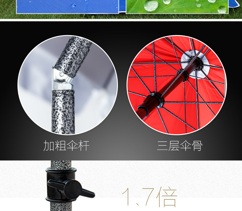 太阳伞遮阳伞大雨伞大号户外摆摊伞歪头斜伞广告伞折叠圆伞商详情12