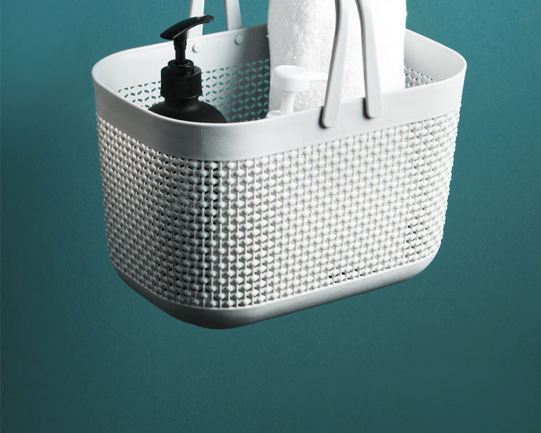 Japanese-style bath basket, portable bath basket, bathroom plastic washbasin storage basket, draining bath basket, bath storage basket pic 6