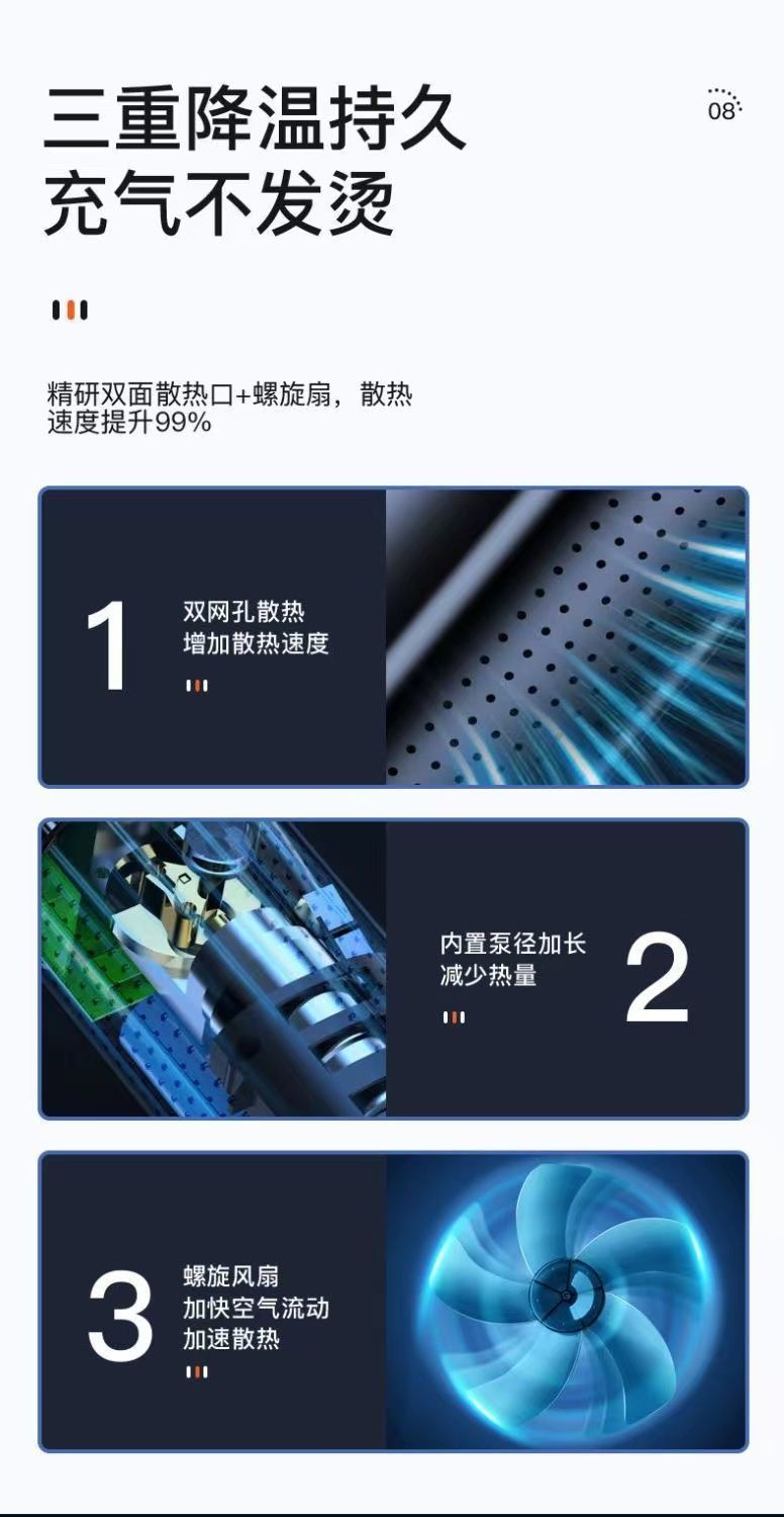 车载充气泵便携充电打气筒小轿车电动车全自动打气泵亚马逊详情4