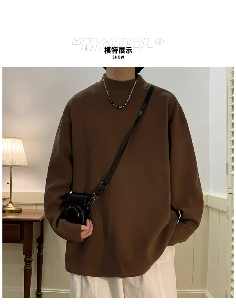 现货速发德绒长袖T恤男 定制重磅加绒打底衫潮牌高级感男装秋上衣详情9