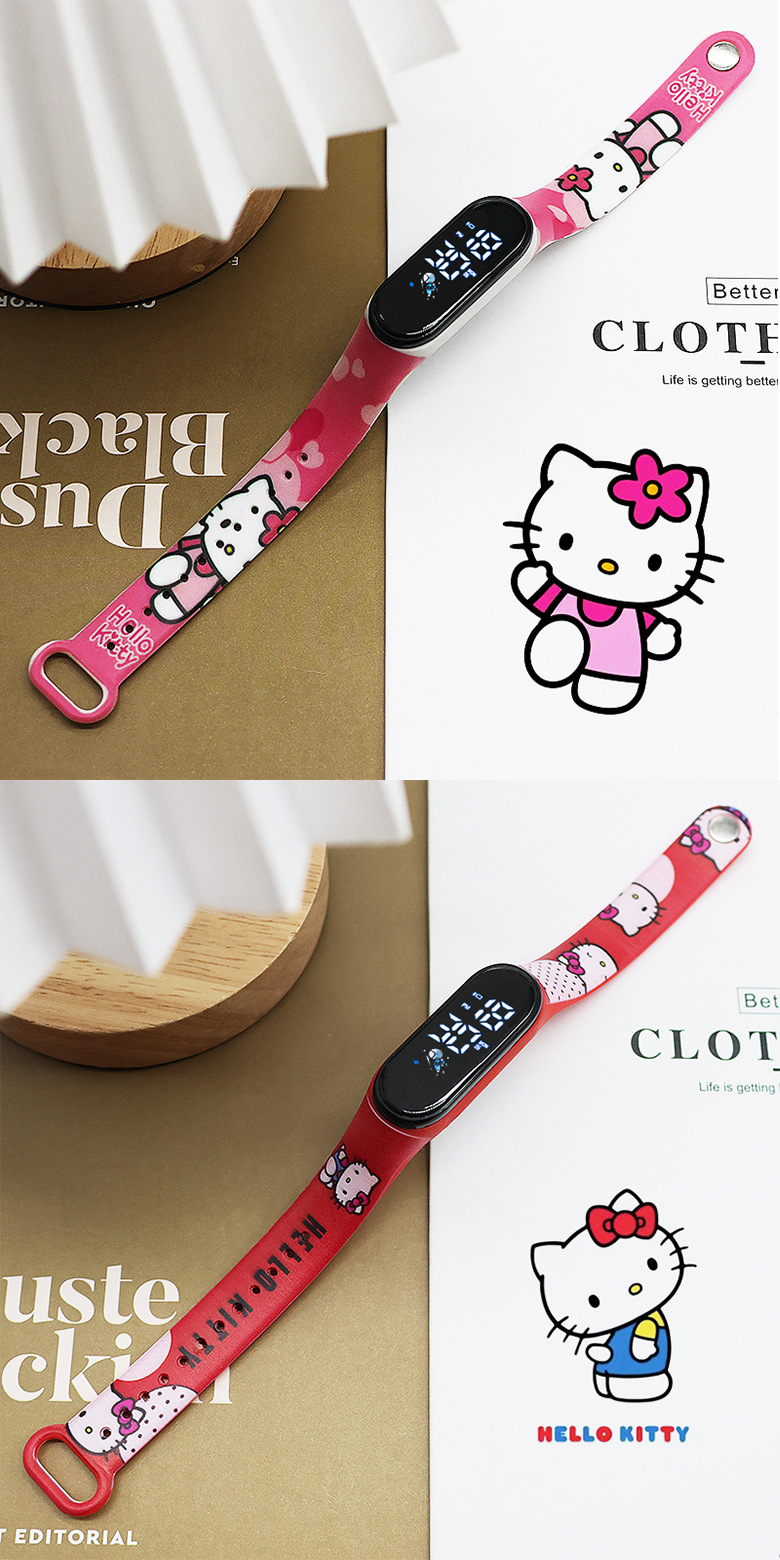 工厂批发卡通印花可爱电子表学生个性防水触摸手环表详情8