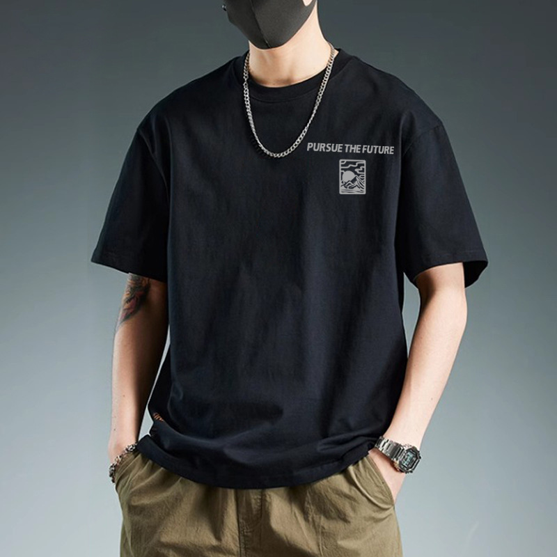 This is a pure cotton round-neck short-sleeved T-shirt with a solid color and a slimming design. It features a unique and high-end men's T-shirt that is breathable pic 20