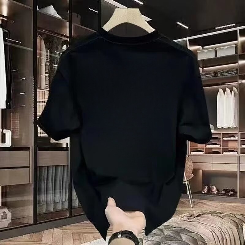 National trendy summer 2025 camiseta de manga corta hombre estampado cuello redondo cuerpo adolescente legging suelto camiseta pic 7