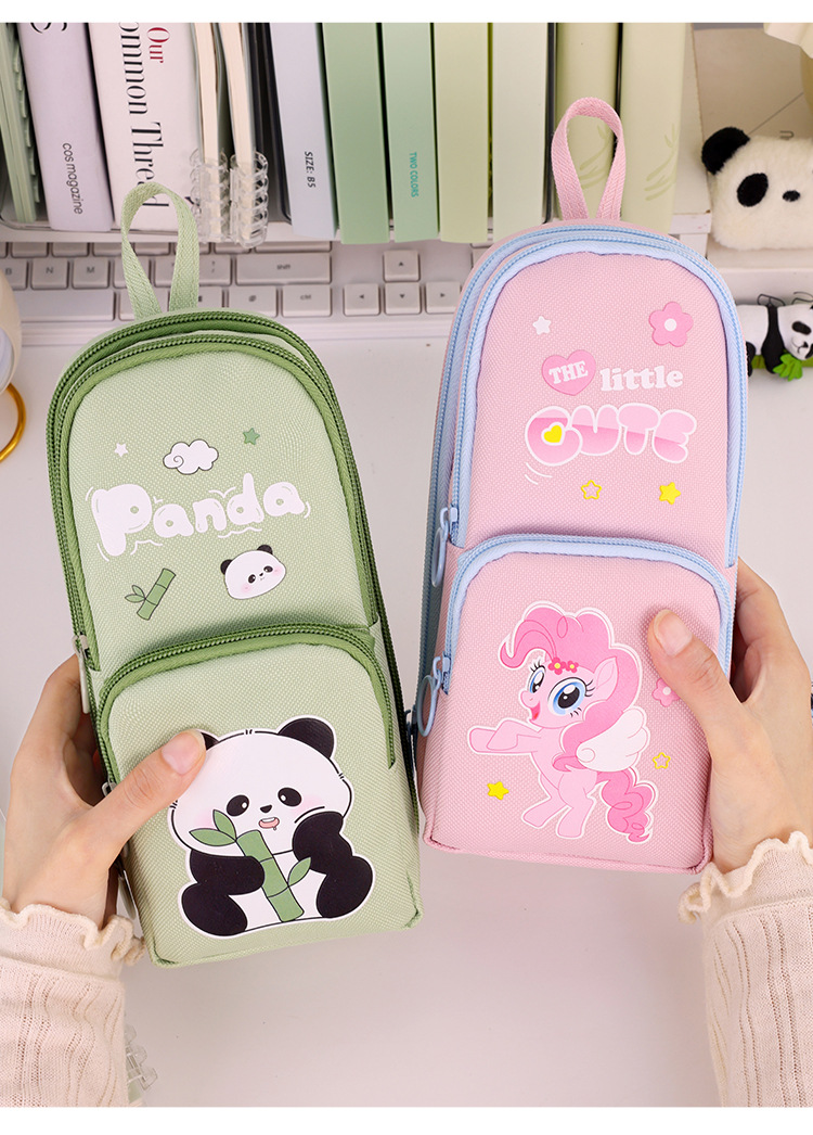 开学季ins风小众小书包熊猫笔袋大容量耐脏可爱奶呼呼学生铅笔盒详情11