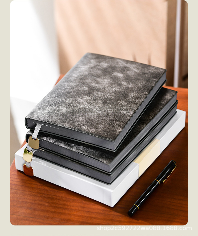 复古珠光皮质记事本订购印logo商务高档办公国风加厚A5笔记本本子详情20