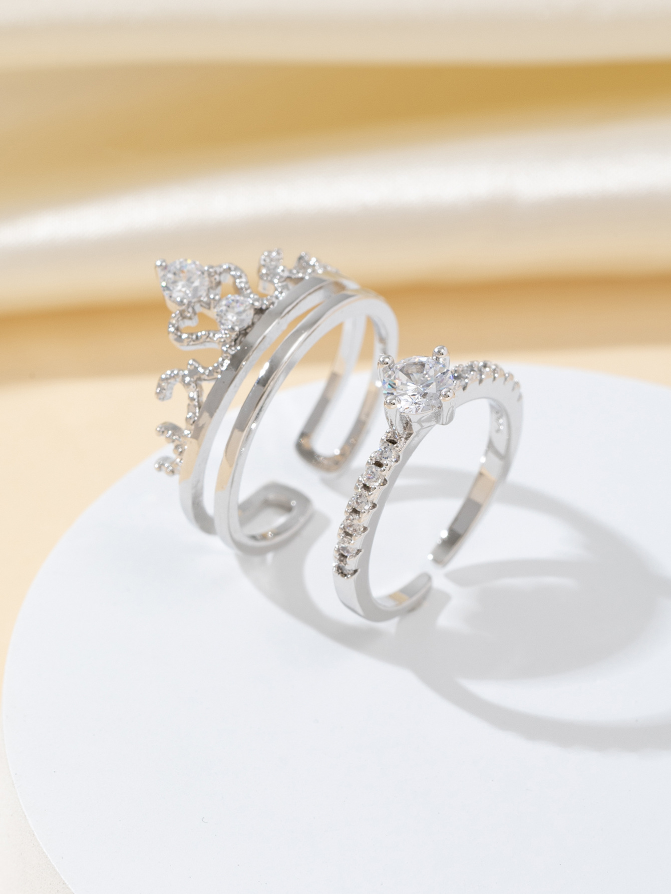 欧美风跨境皇冠戒指女款两用可拆卸轻奢百搭饰品批发详情9