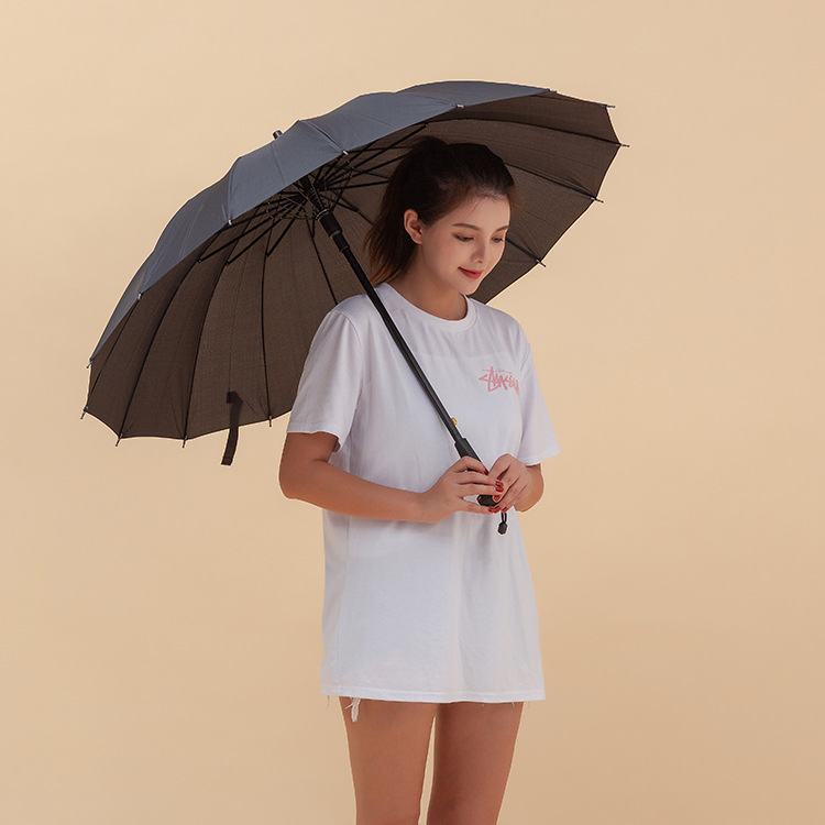 批发16K韩国创意碰击布彩虹伞长柄直杆自动雨伞广告伞可做LOGO详情23