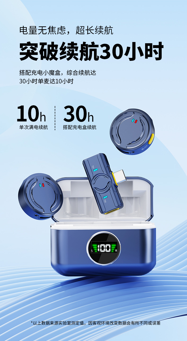 新款Q81无线领夹麦克风一拖二带充电仓抖音直播智能降噪无线迷你详情13