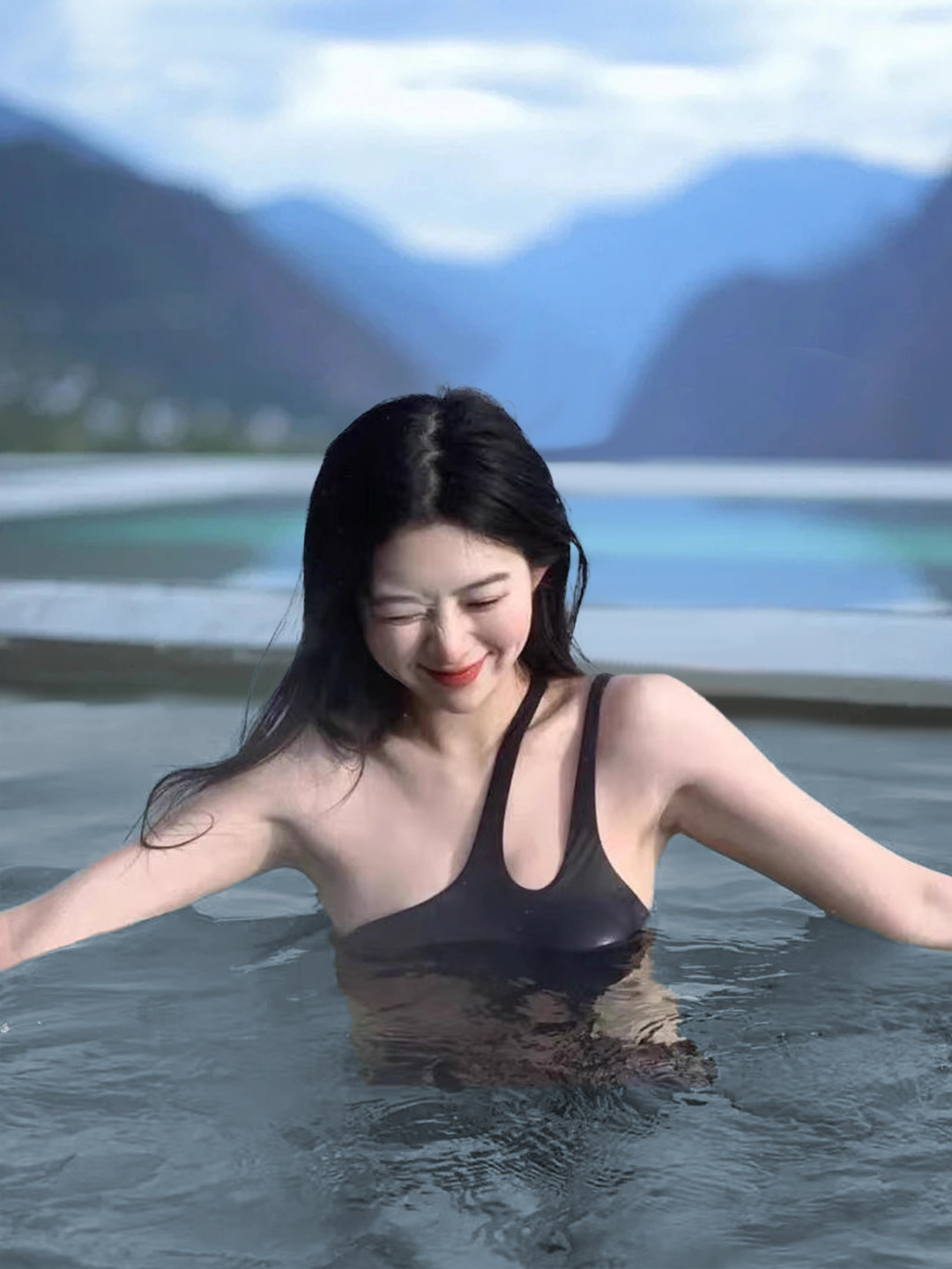 泳衣女夏新款性感小红书网红连体黑色单肩露背时尚泡温泉度假泳装-107030 pic 43