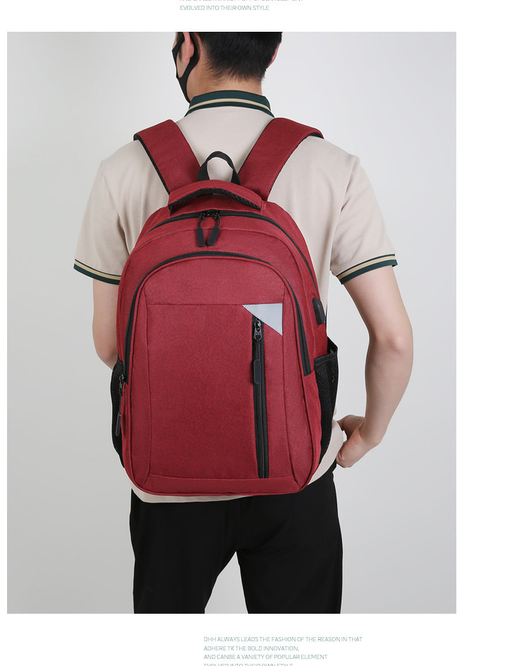 Wholesale 2023 New business double backpack, wear-resistant, water-repellent, large-capacity travel computer bag, casual, fashionable and simple pic 15
