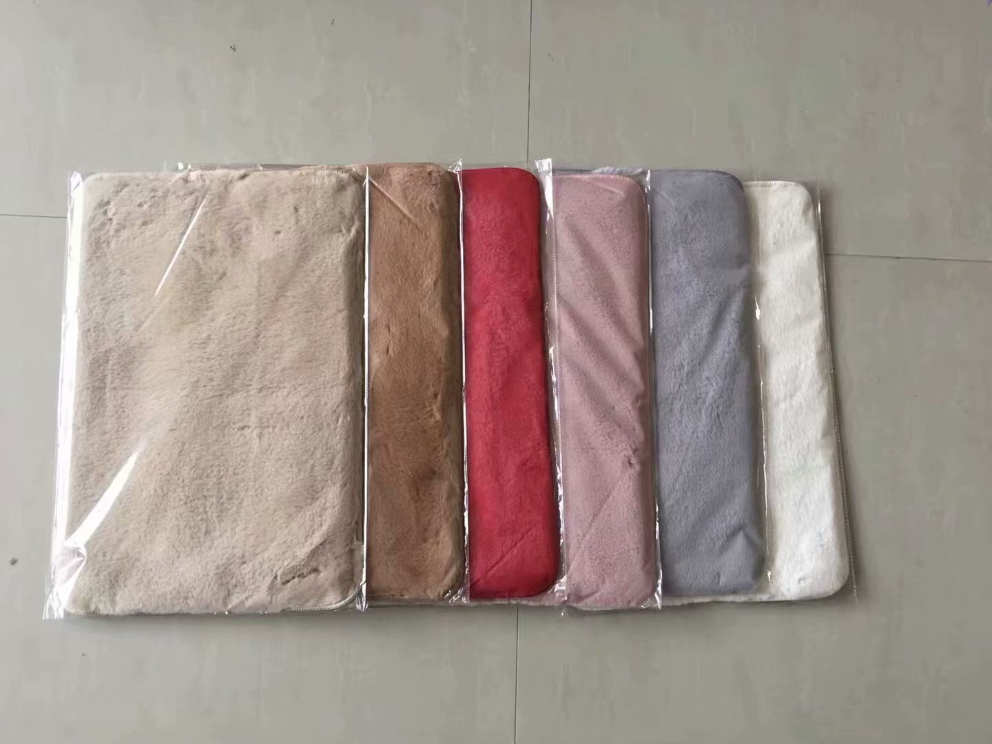 仿兔毛纯色素色柔软舒适脚地垫门垫客厅浴室卧室床边飘窗防滑卷材详情15