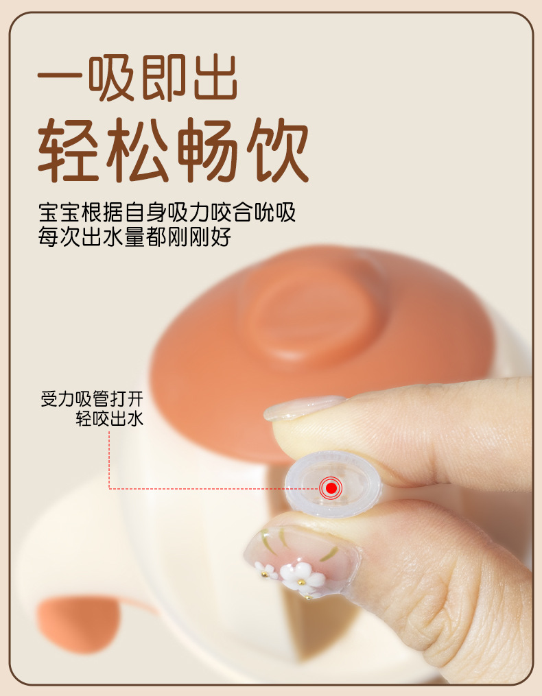 跨境宝宝学饮杯tritan吸管杯带柄刻度防漏防摔防喷宝宝学饮杯工厂详情3