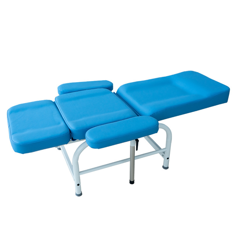 外贸专供手动调整献血输血椅蓝色带扶手医院可升降调整椅输液椅详情8
