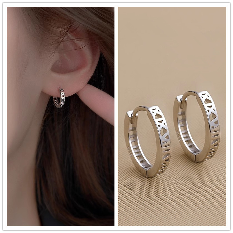 925 Silver Needle Earring Earrings for Women with a high-end feel, plain ring earrings, 2025 new bestseller, niche design, light luxury stud earrings pic 23