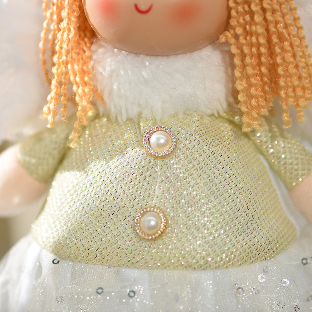 跨境圣诞节卡通玩偶节日橱窗摆件带翅膀小天使布艺毛绒娃娃批发详情4