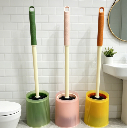 No blind spot brush, long-handled soft bristle toilet cleaning brush, household simple and elegant toilet brush set, bathroom cleaning brush, toilet pic 4