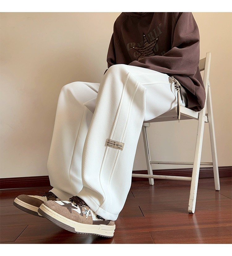 潮牌休闲裤子男宽松春秋新款抽绳运动裤青少年学生高级感卫裤长裤详情8