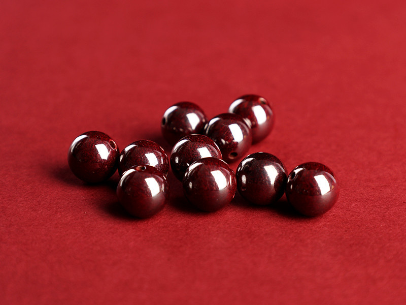 Jiuya Crystal natural raw ore cinnabar loose beads, purple gold sand round beads, semi-finished products, imperial red sand decorative beads pic 31