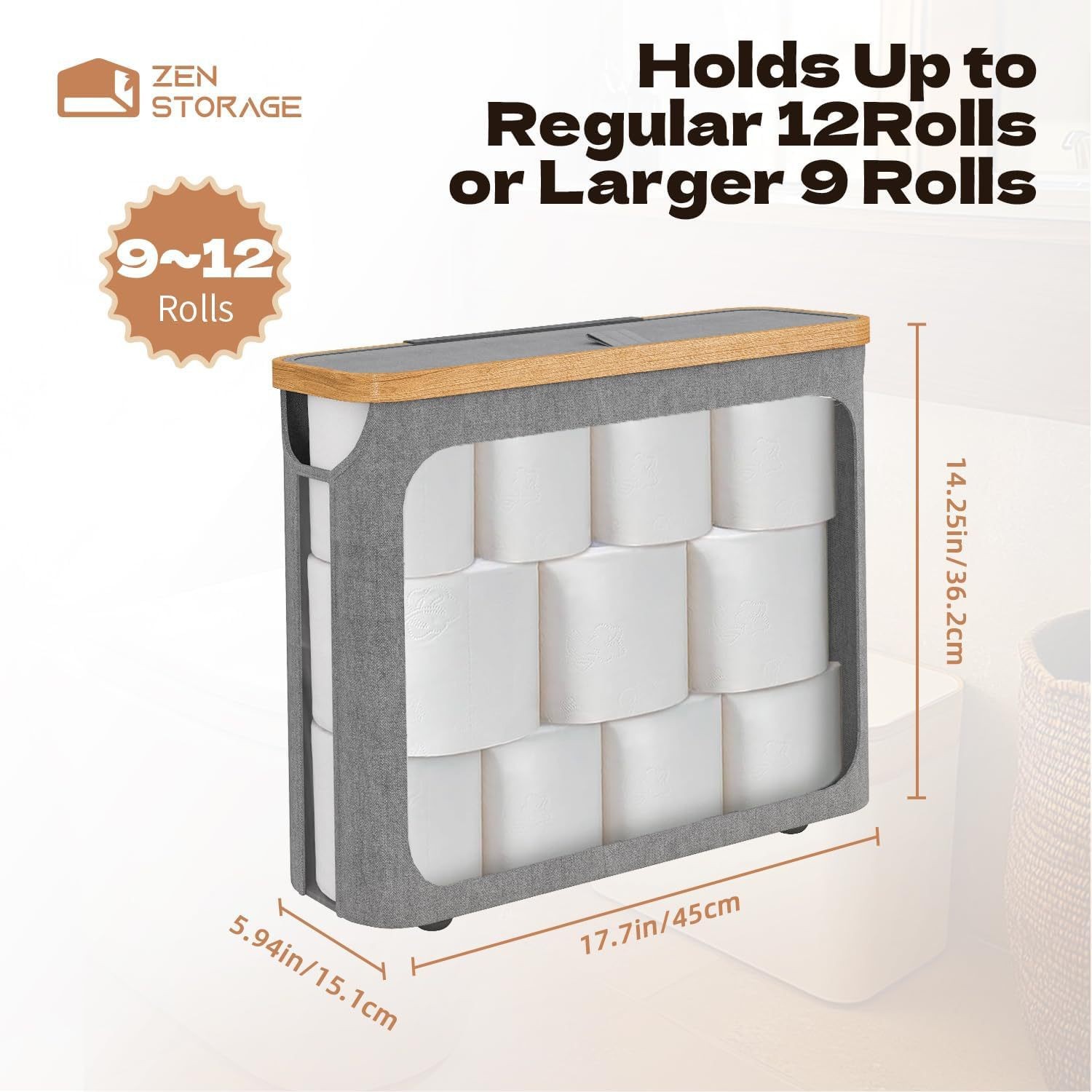 跨境卫生间清洁纸巾篮可折叠带盖卷纸盒布艺中号厨房收纳篮可折叠详情5