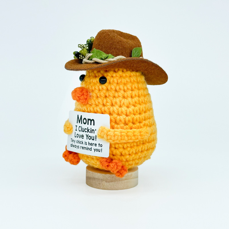 跨境爆款钩织牛仔帽玩偶情绪玩偶纯手工励志抱卡玩偶系列精美礼品详情5