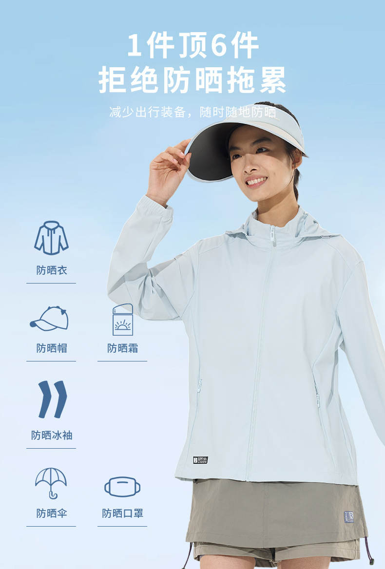 2025新款宽松连帽防晒衣纯色男女轻薄透气情侣防紫外线钓鱼服外套详情3