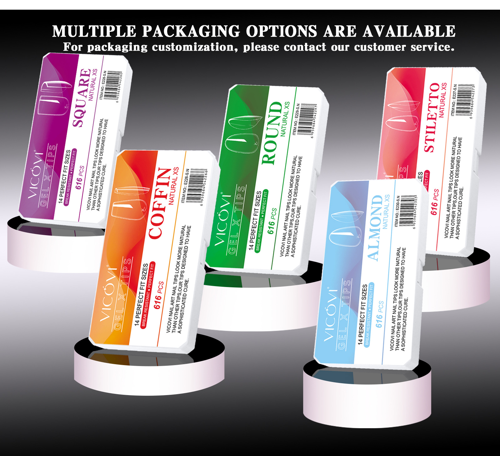 GEL X TIP美甲甲片高透坚硬无痕假指甲280片盒装全贴甲14尺寸半码详情6