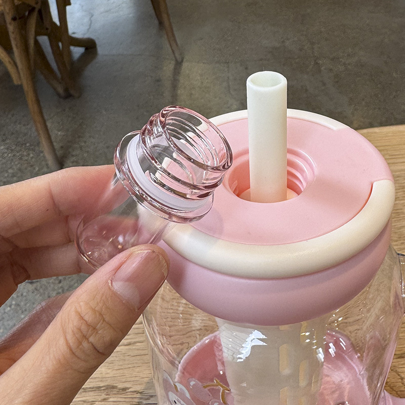 百利友夏季花茶杯900ML可爱杯子女生办公室咖啡杯便携塑料水杯详情11