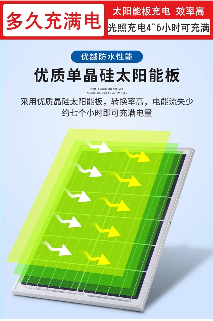 2024新款太阳能户外庭院灯家用室外防水新型农村感应照明led路灯详情7