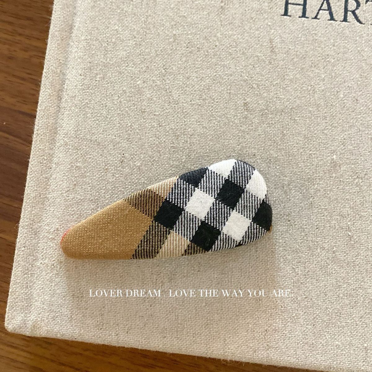 韩系新款格纹水滴BB夹气质复古前额刘海碎发侧边夹发卡夹子头饰女详情8